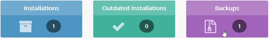 Backups din interfata softaculous