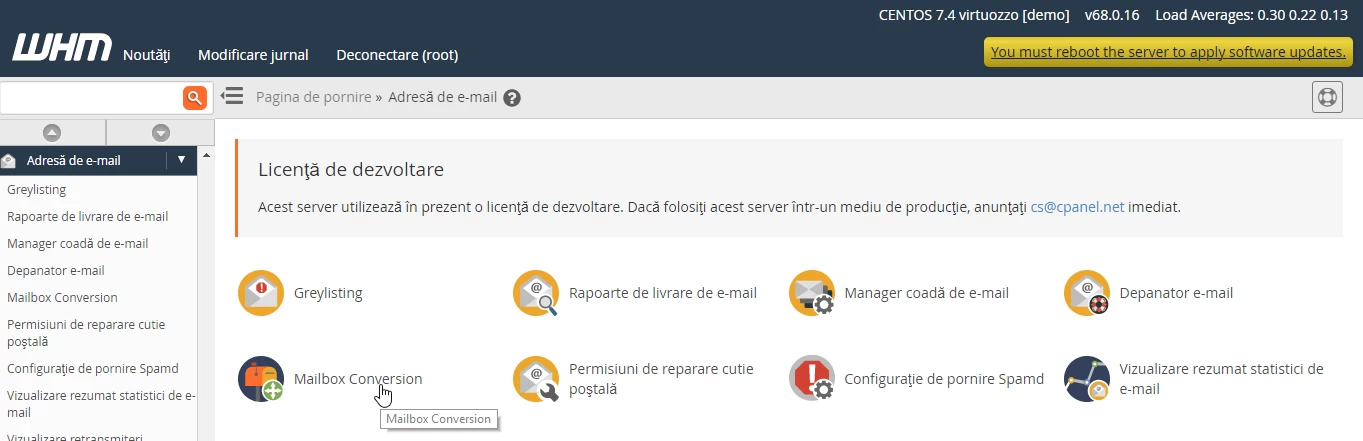 Mailbox Conversion WHM