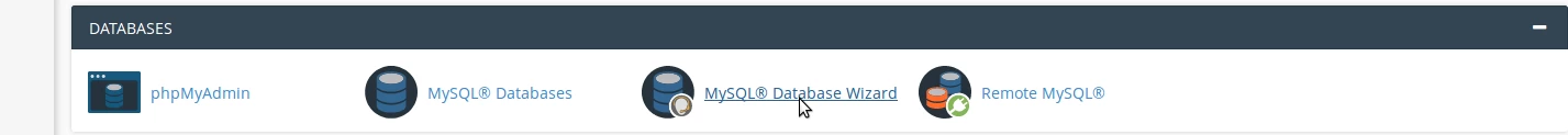 mysql database wizard cPanel