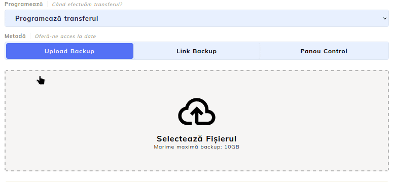 programarea transferului