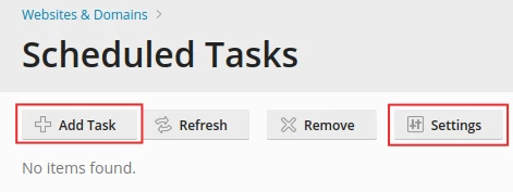 Scheduled Task Plesk