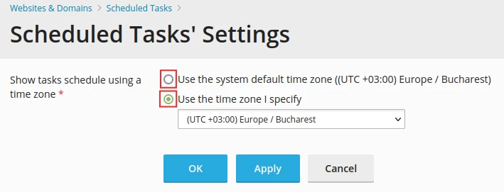 Scheduled Task Settings